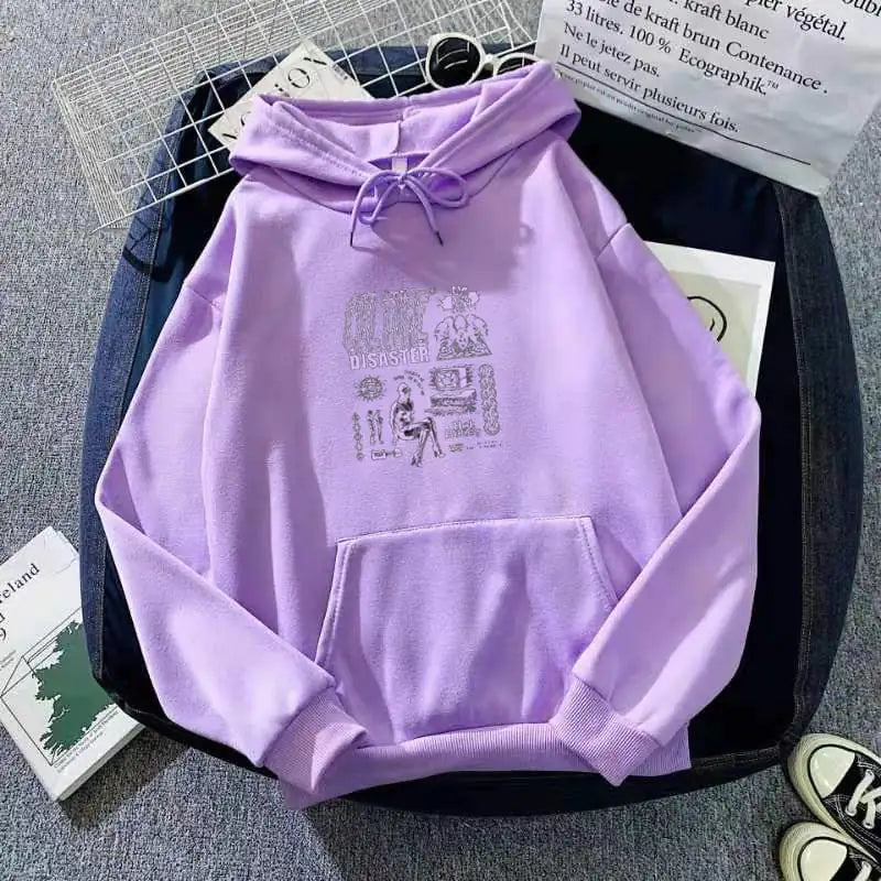 NEXT STREET Haze Graphic Velvet Hoodie