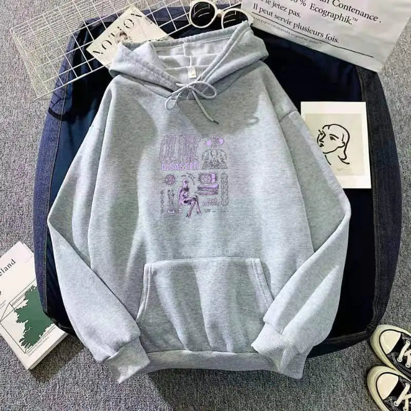 NEXT STREET Haze Graphic Velvet Hoodie
