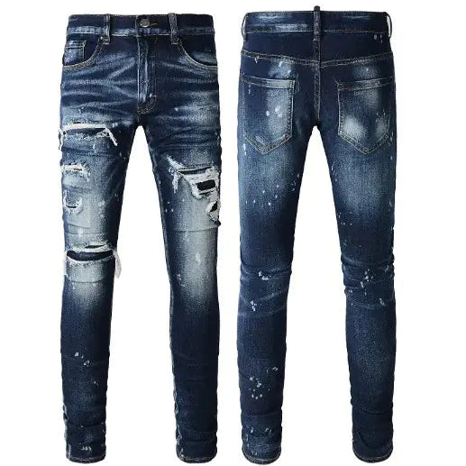 NEXT STREET Splash-Ink Ripped Jeans