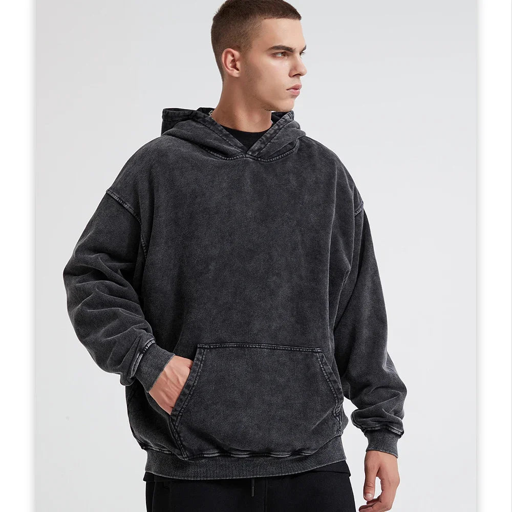 NEXT STREET Retro Wash Oversized Hoodie