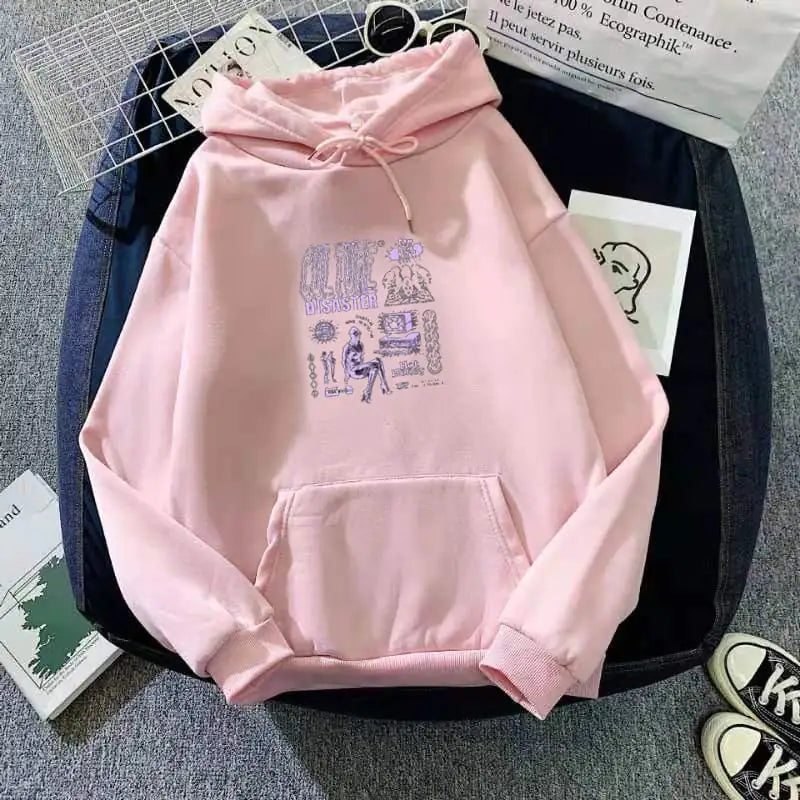 NEXT STREET Haze Graphic Velvet Hoodie