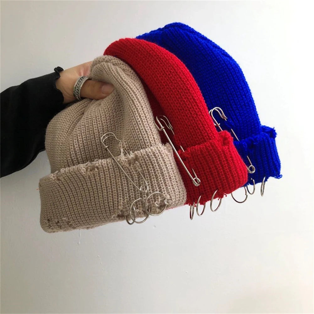 NEXT STREET Pierced Smile Knit Hat