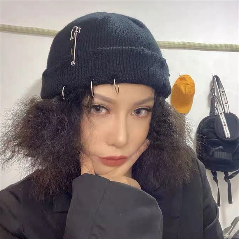 NEXT STREET Pierced Smile Knit Hat