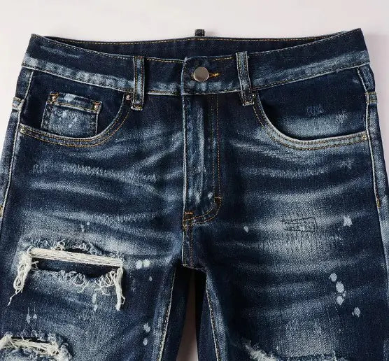 NEXT STREET Splash-Ink Ripped Jeans