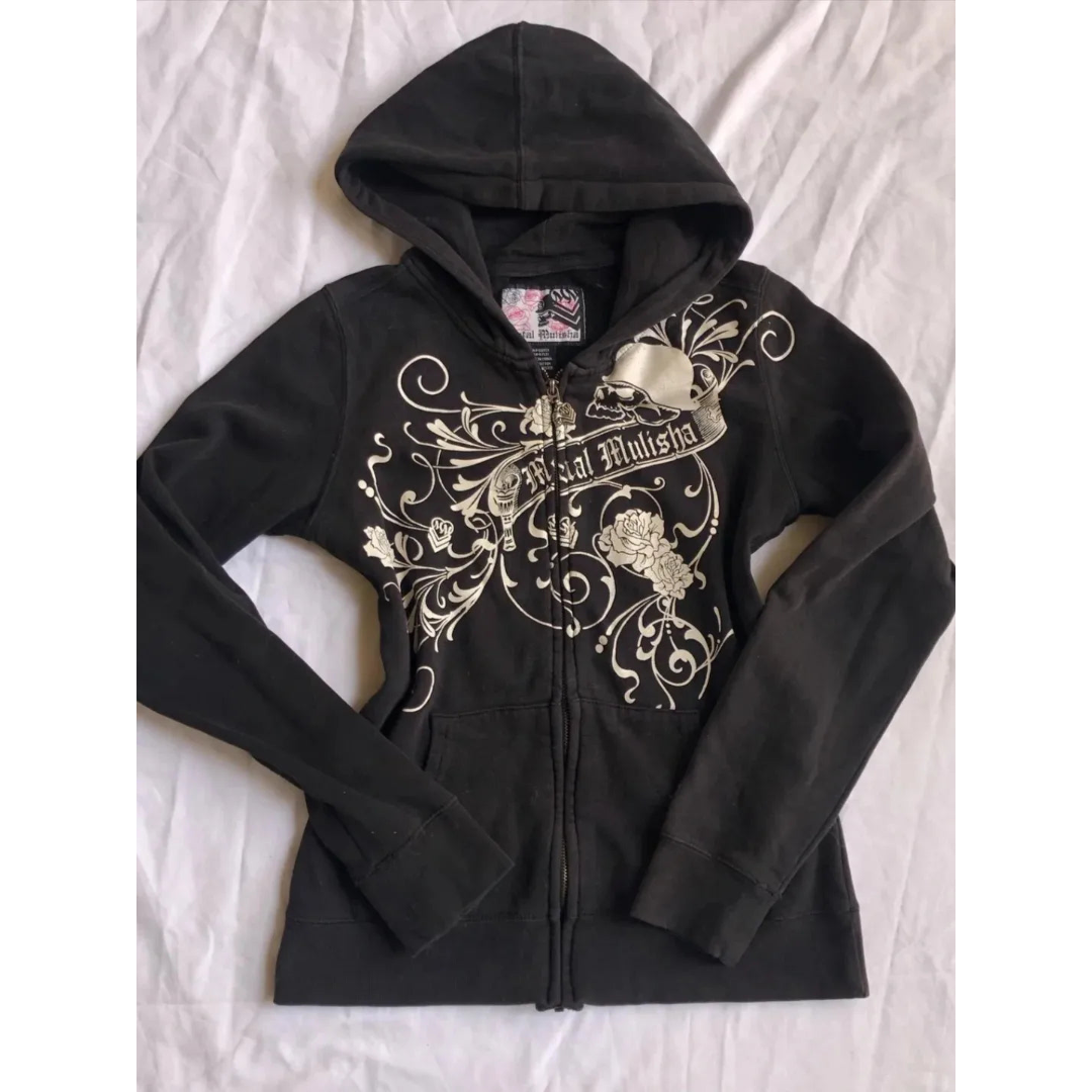 NEXT STREET Y2K Harajuku Flower Zip Hoodie