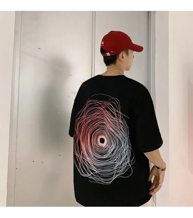 NEXT STREET Oversized Print Tech TEE