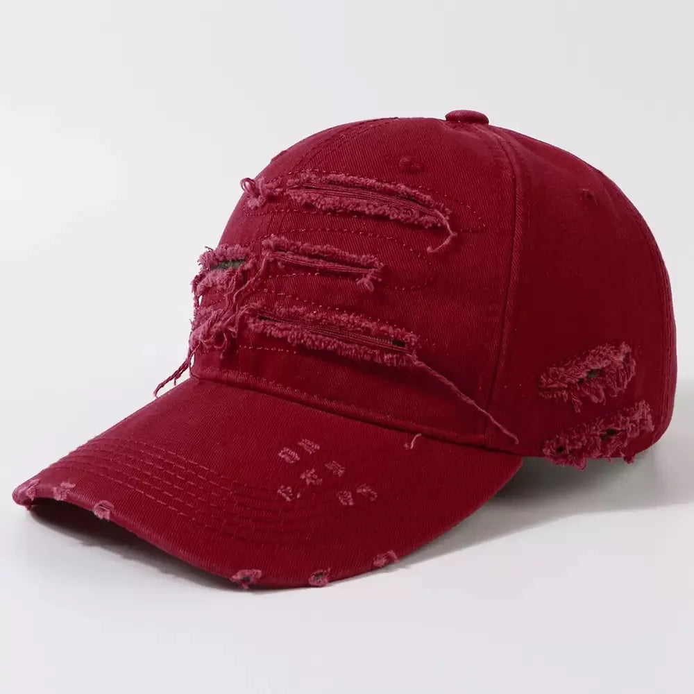 NEXT STREET Ripped Rim Curved-Brim Cap