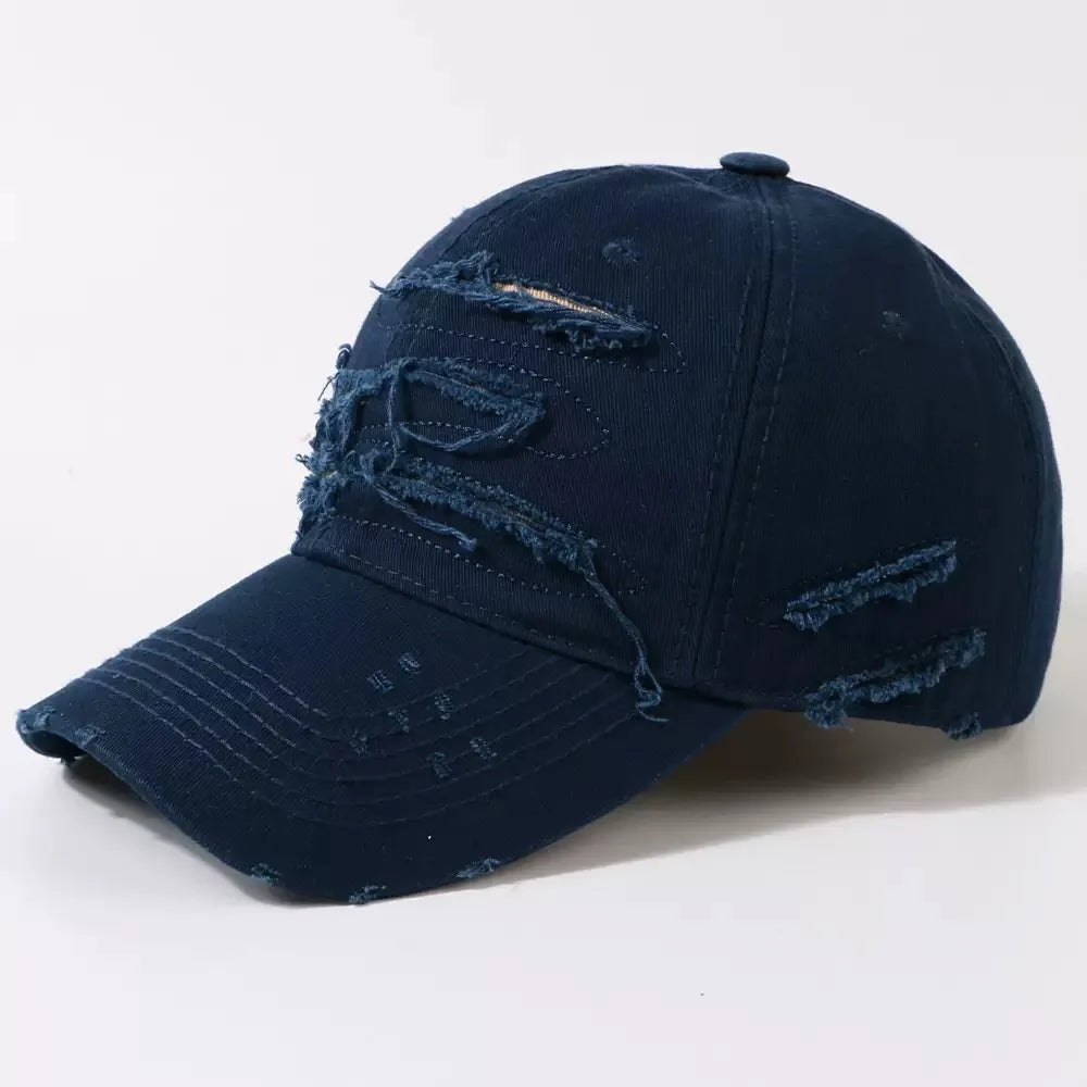 NEXT STREET Ripped Rim Curved-Brim Cap