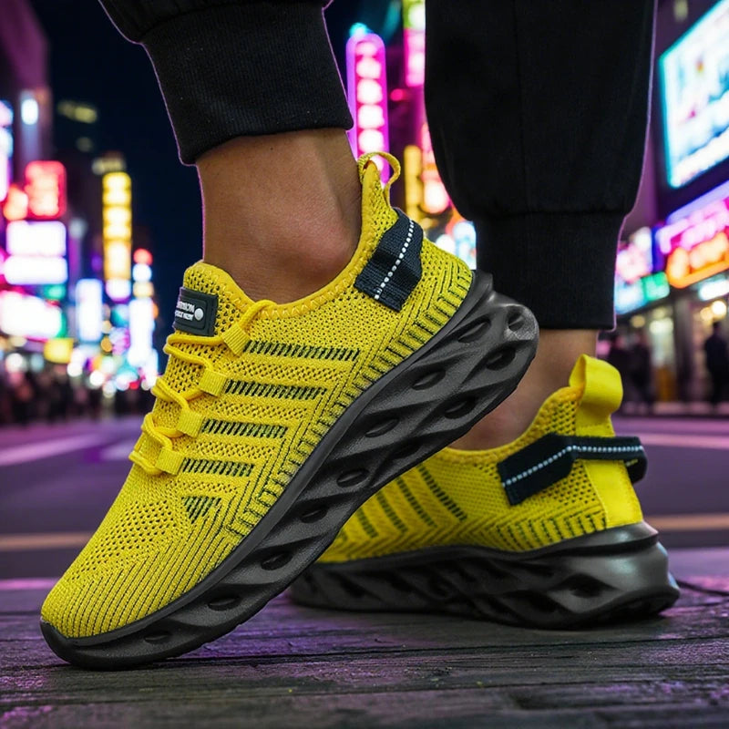 NEXT STREET Hollow-Core Knit Running Sneakers