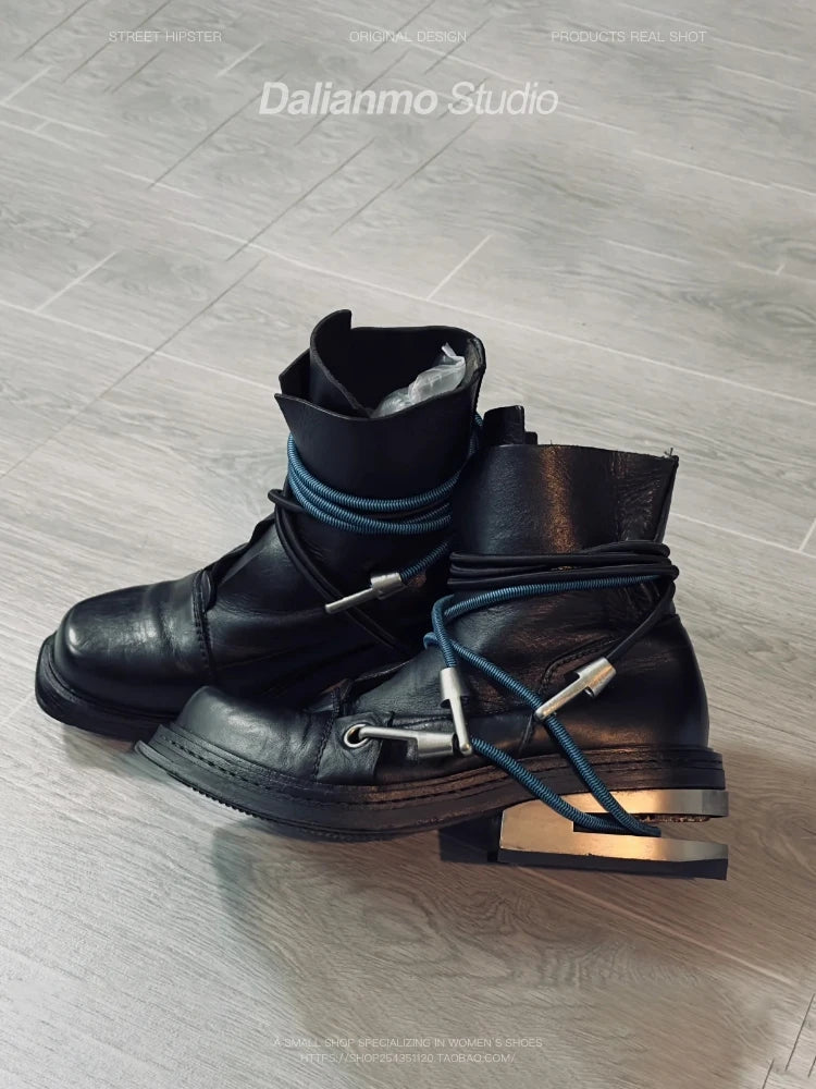 NEXT STREET Strange Metal Leather Boots