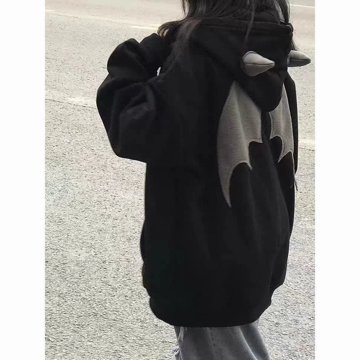 NEXT STREET Evil Horns Vintage Hoodie