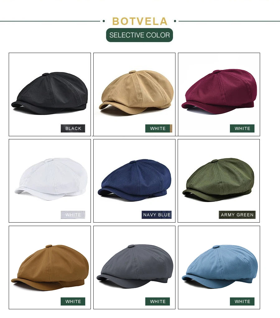 NEXT STREET Twill Retro Newsboy Hat 003