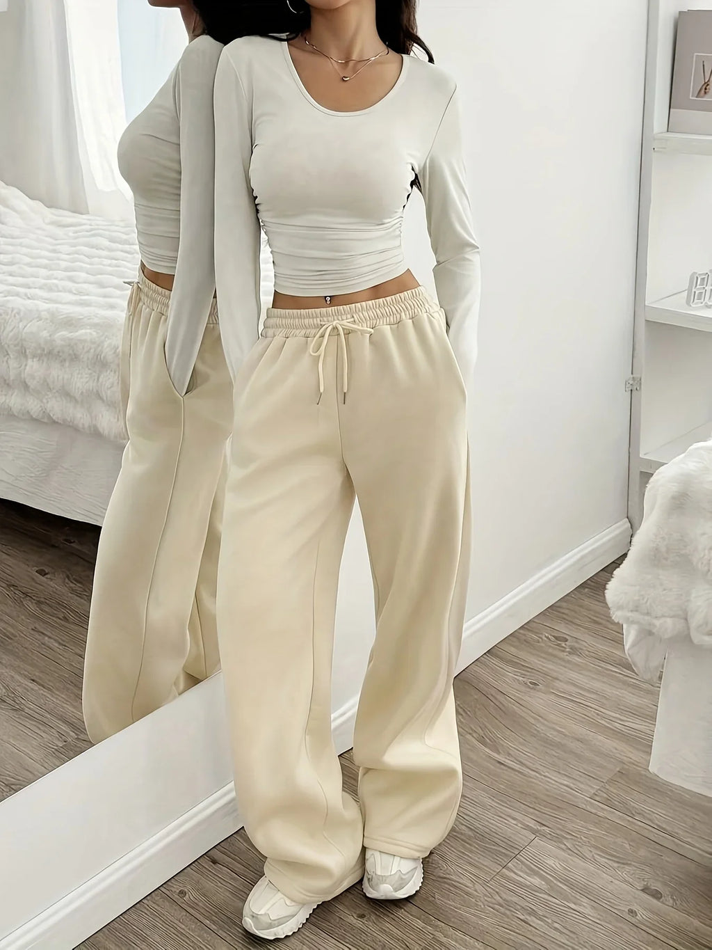 NEXT STREET Wide Leg Cotton Jogging Pant