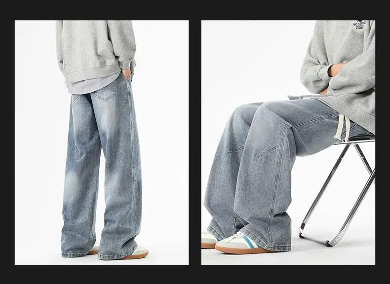 NEXT STREET Wide Leg Distressed Jeans