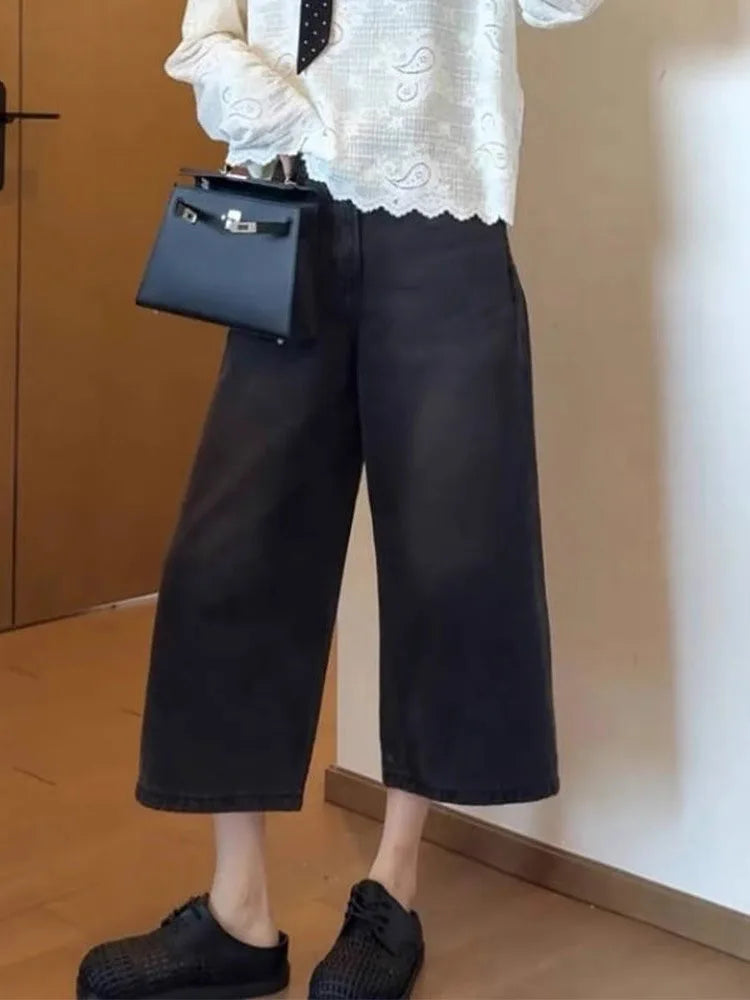 NEXT STREET Retro High-Waist Wide Leg Jeans