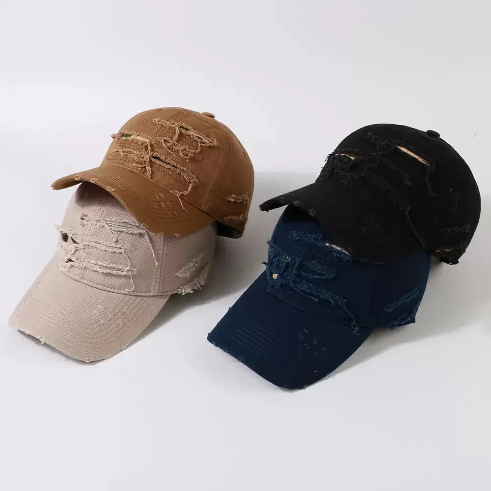 NEXT STREET Ripped Rim Curved-Brim Cap