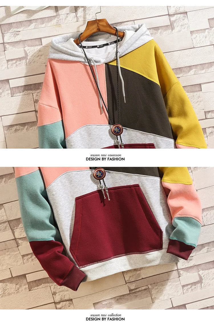 NEXT STREET Patchwork Heavyweight Hoodie