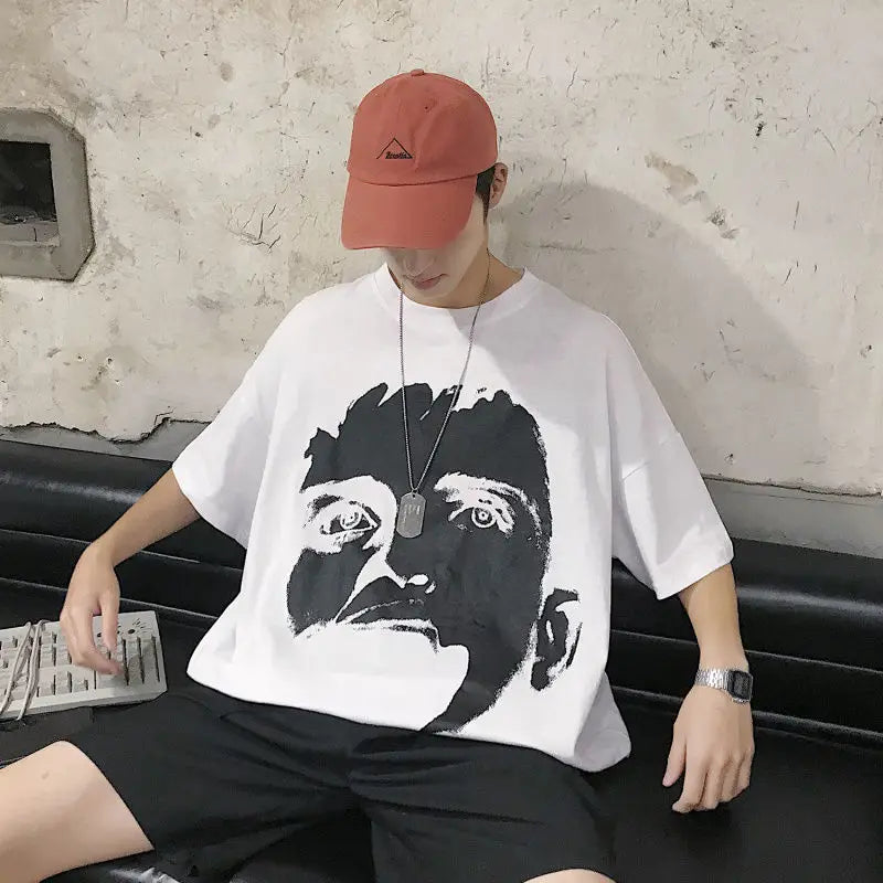 NEXT STREET Oversized Print Tech TEE