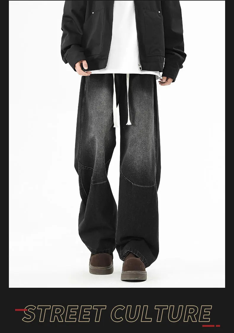 NEXT STREET Wide Leg Distressed Jeans