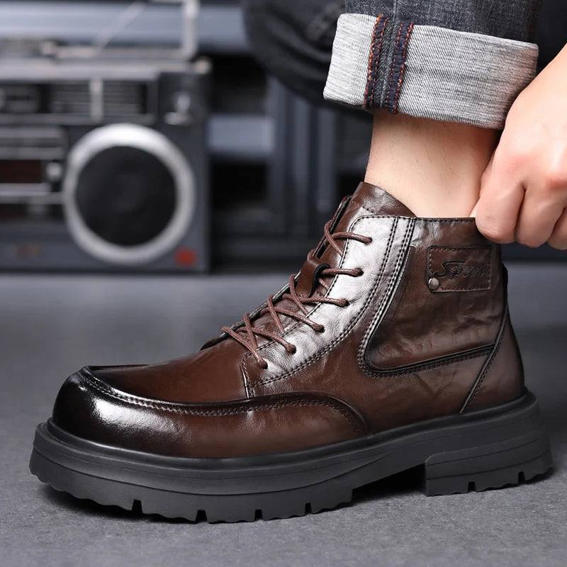 NEXT STREET Autumn Workwear Leather Boots