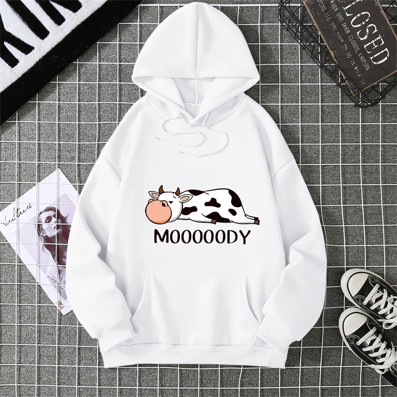 NEXT STREET Kawaii Cow Print Hoodie
