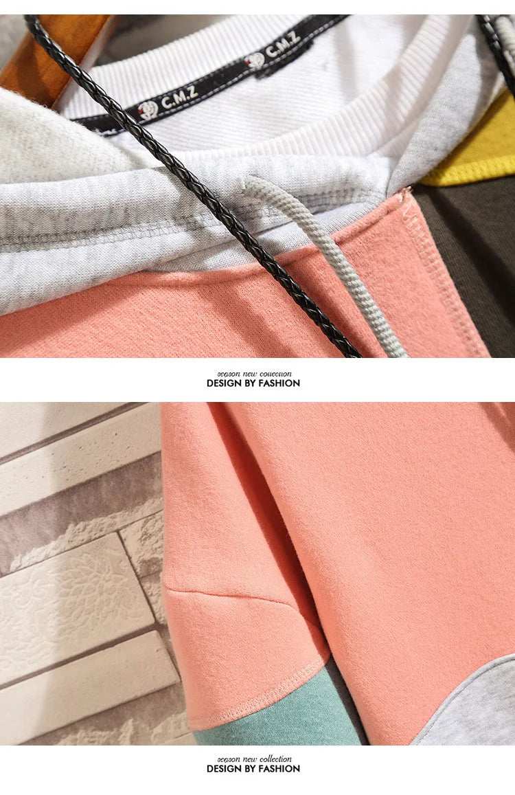 NEXT STREET Patchwork Heavyweight Hoodie