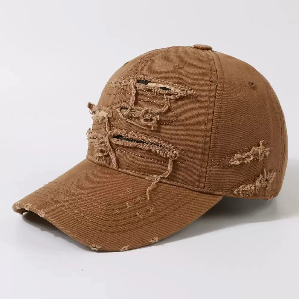 NEXT STREET Ripped Rim Curved-Brim Cap