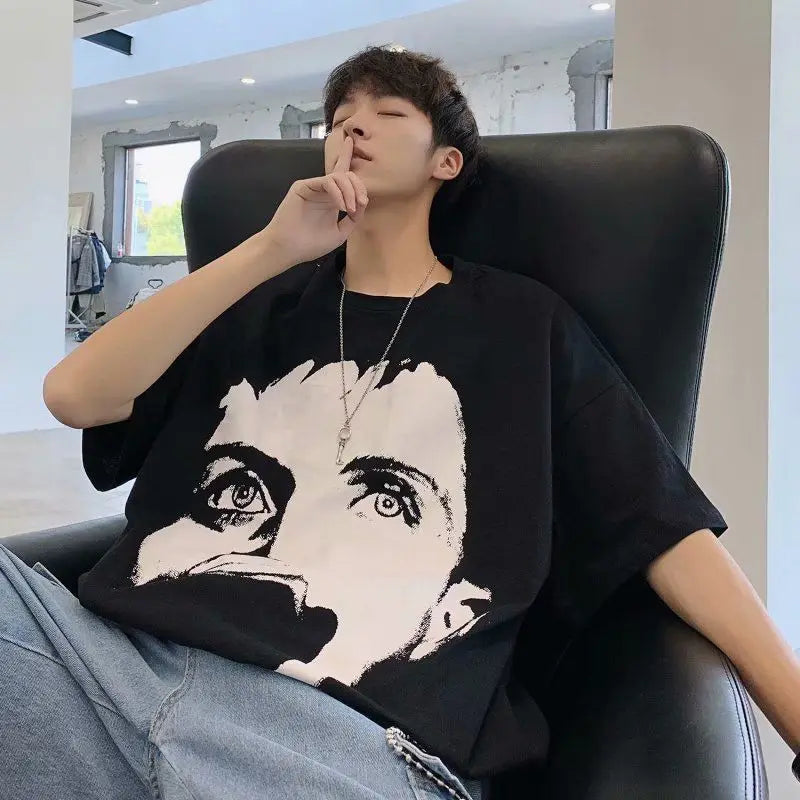 NEXT STREET Oversized Print Tech TEE