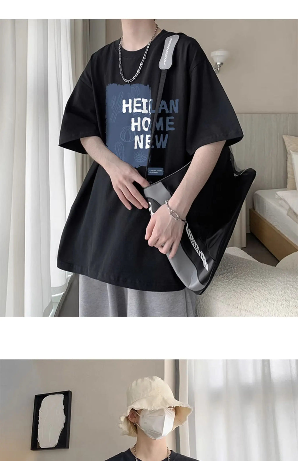 NEXT STREET Loose Tech-Print TEE