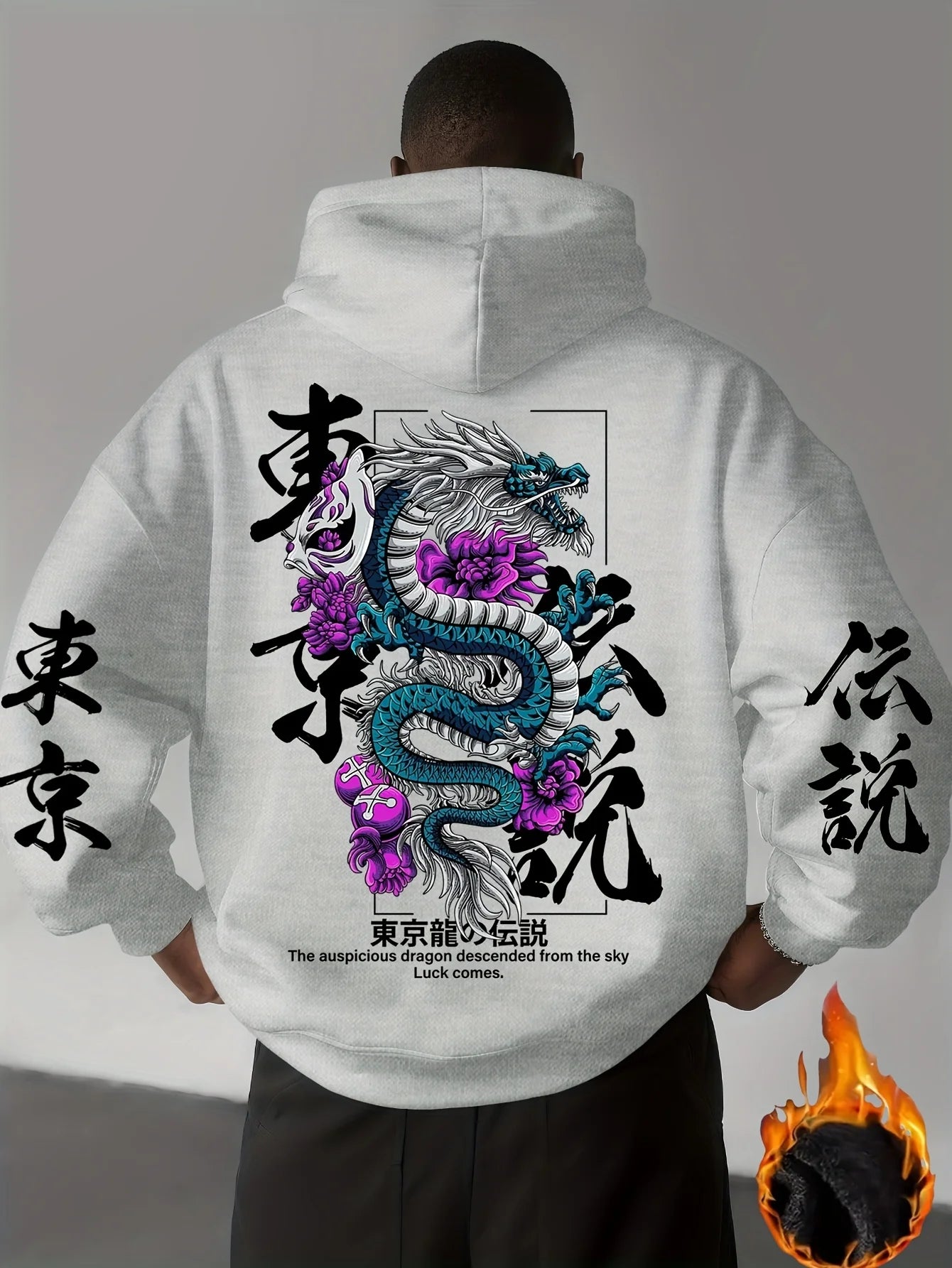 NEXT STREET Neon Dragon Hoodie