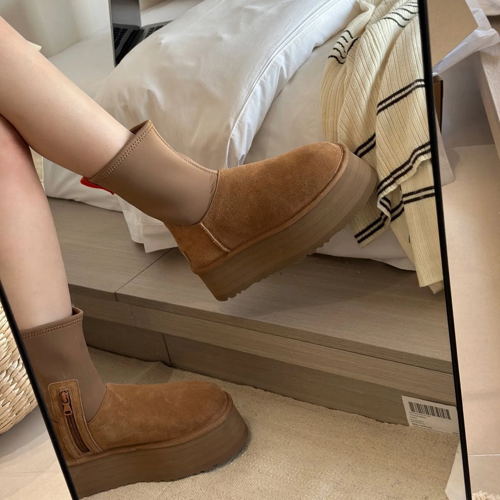 NEXT STREET Velvet Ankle Snow Boots
