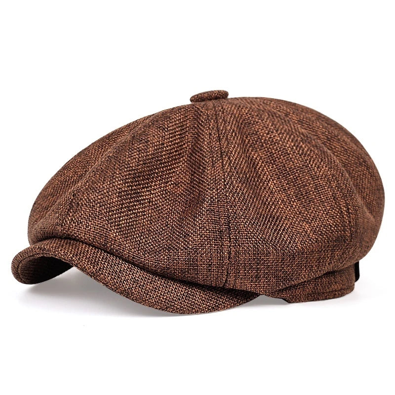 NEXT STREET Herringbone Grid Newsboy Hat