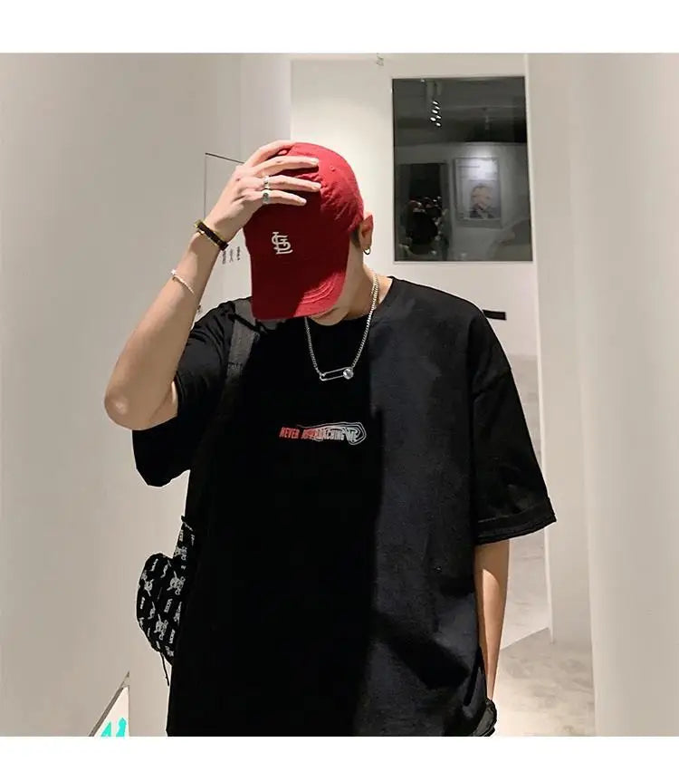 NEXT STREET Oversized Print Tech TEE