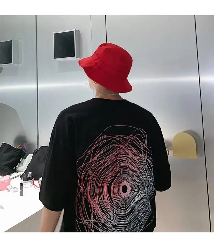 NEXT STREET Oversized Print Tech TEE