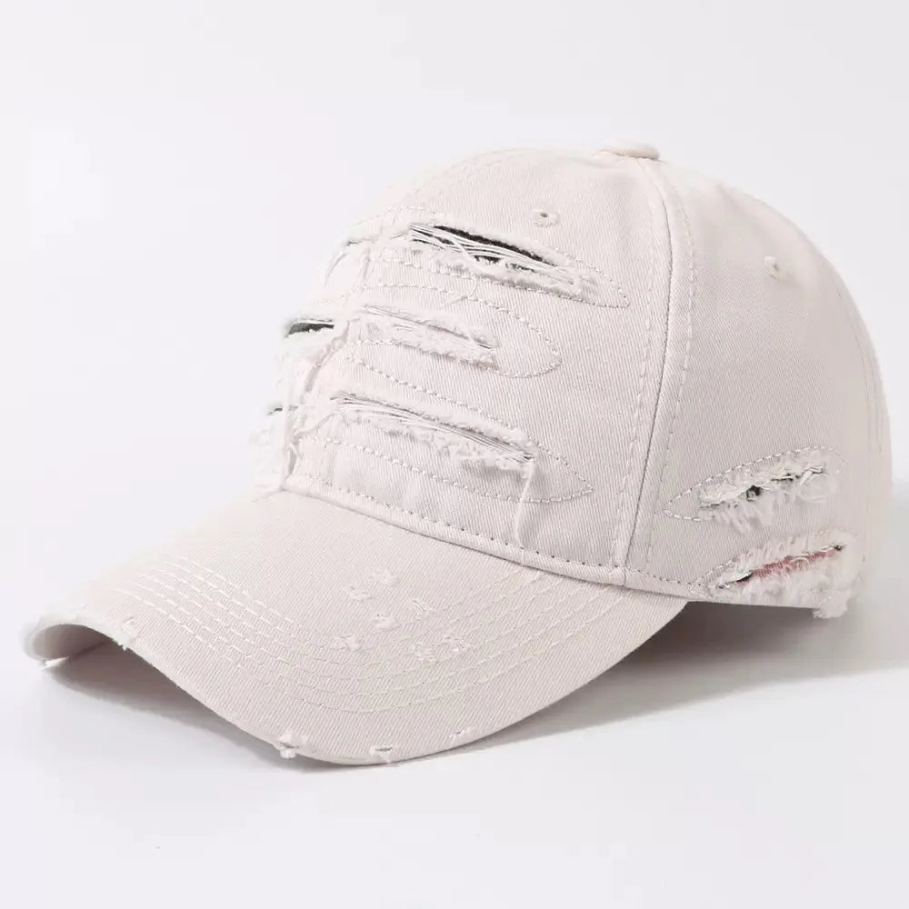 NEXT STREET Ripped Rim Curved-Brim Cap