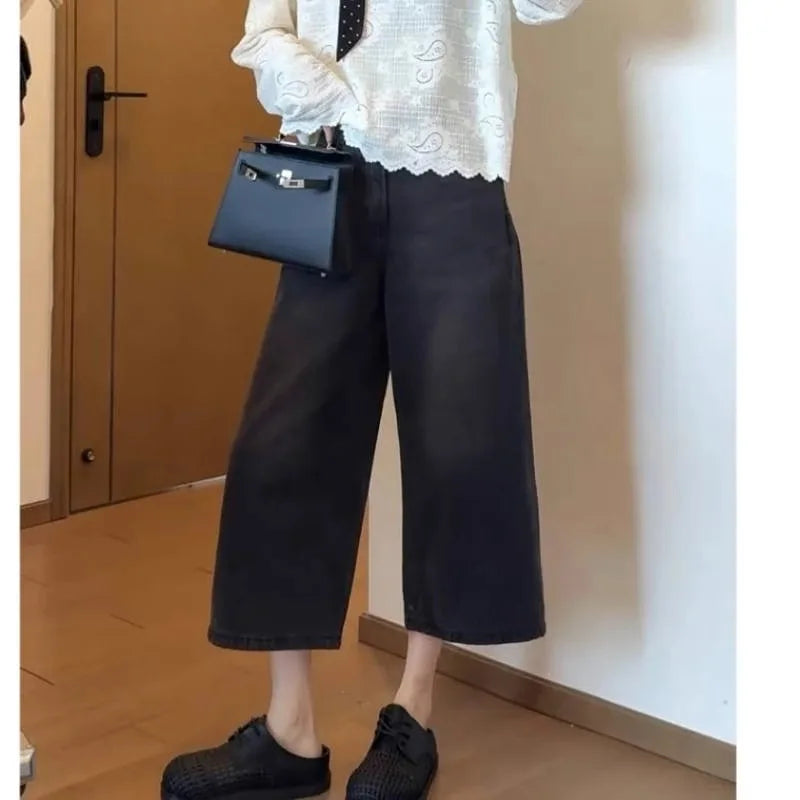 NEXT STREET Retro High-Waist Wide Leg Jeans