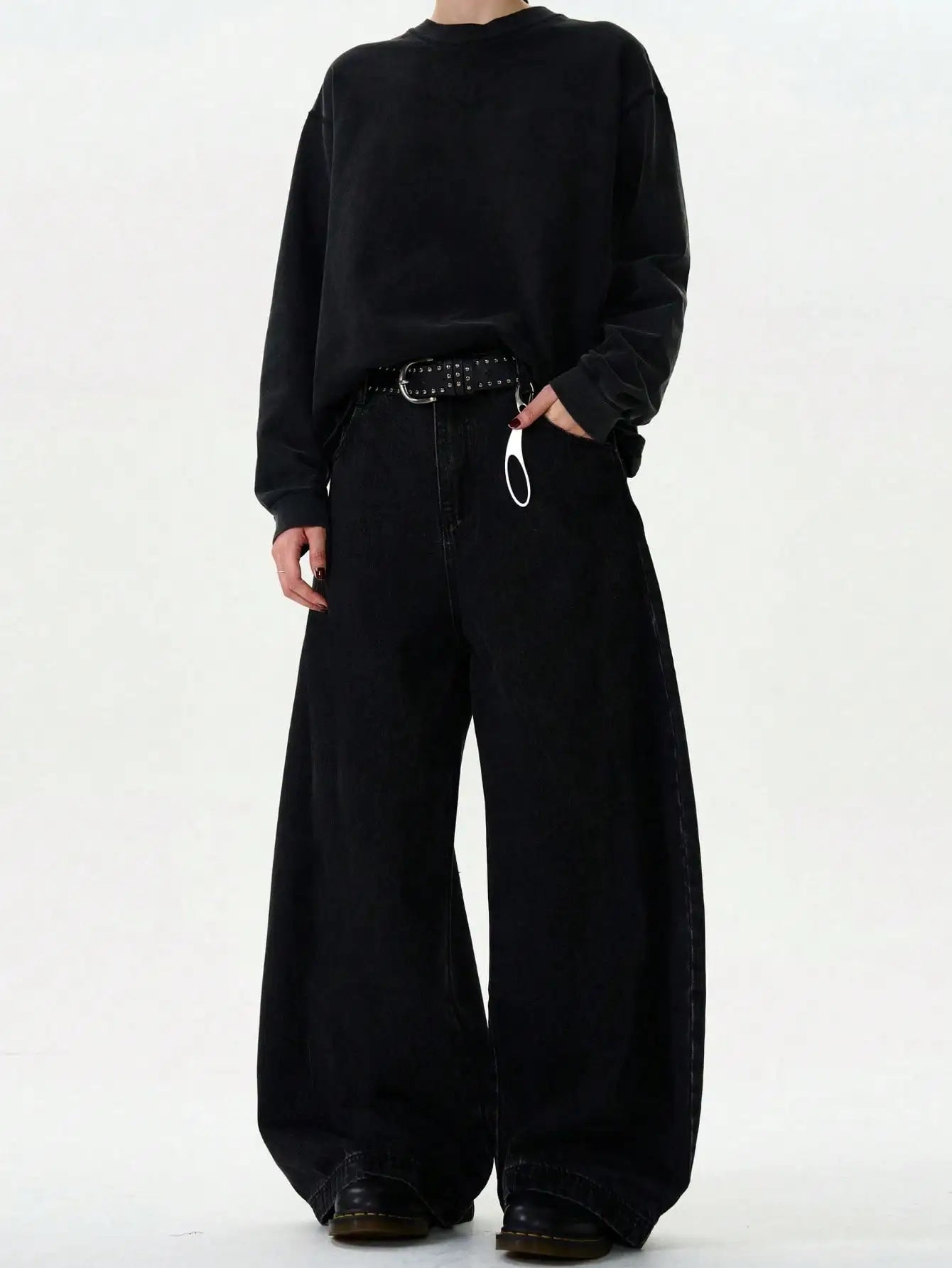 NEXT STREET Curved Knife Wide-Leg Jeans