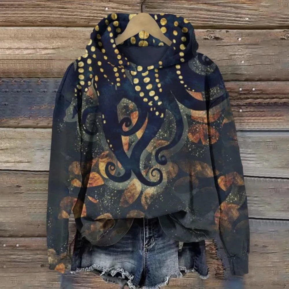 NEXT STREET Blue Ocean Tentacles Hoodie