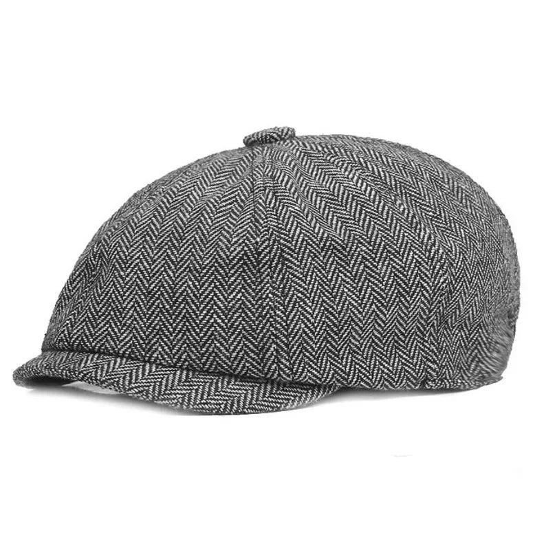 NEXT STREET Retro Tweed Octagonal Hat