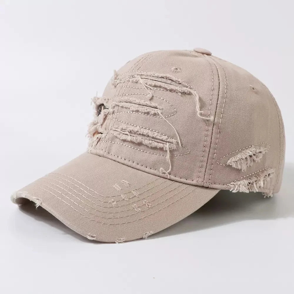 NEXT STREET Ripped Rim Curved-Brim Cap
