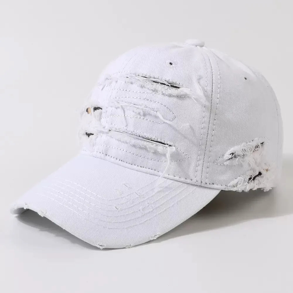 NEXT STREET Ripped Rim Curved-Brim Cap