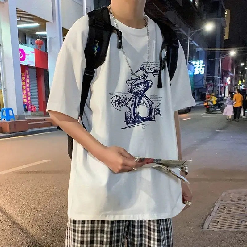 NEXT STREET Oversized Print Tech TEE