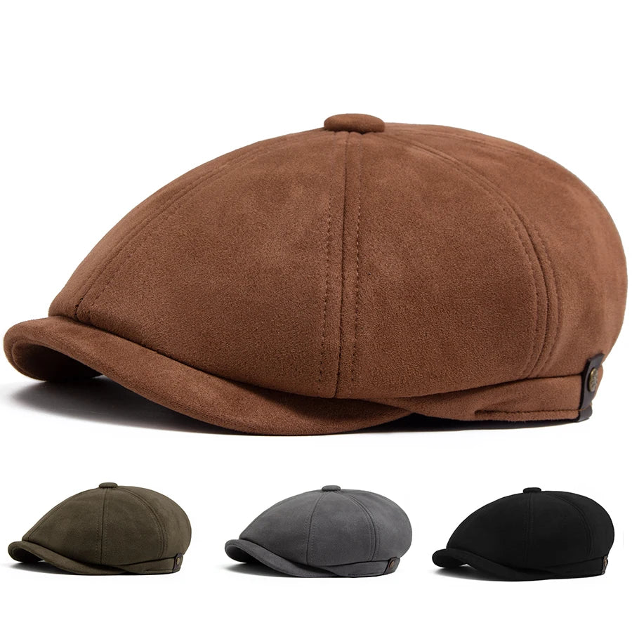 NEXT STREET Suede Retro Newsboy Hat