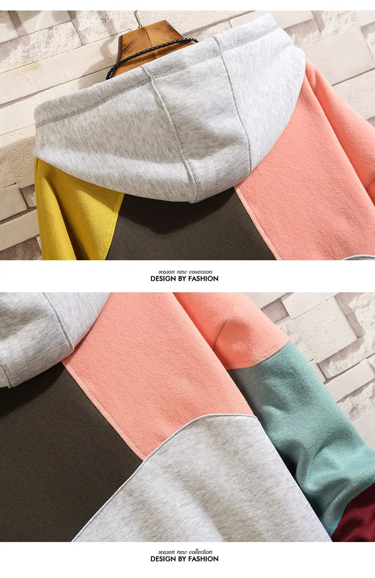 NEXT STREET Patchwork Heavyweight Hoodie