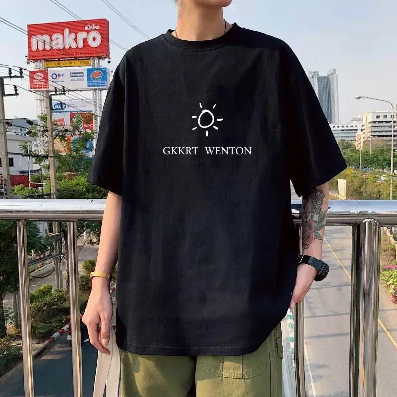 NEXT STREET Oversized Print Tech TEE
