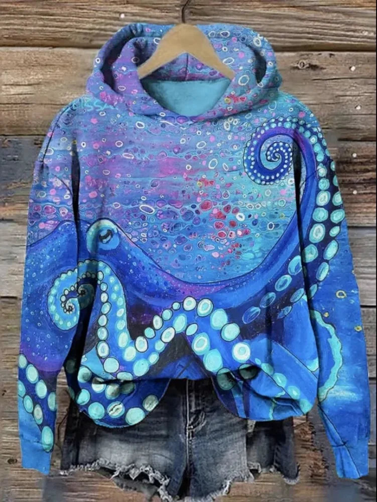 NEXT STREET Blue Ocean Tentacles Hoodie