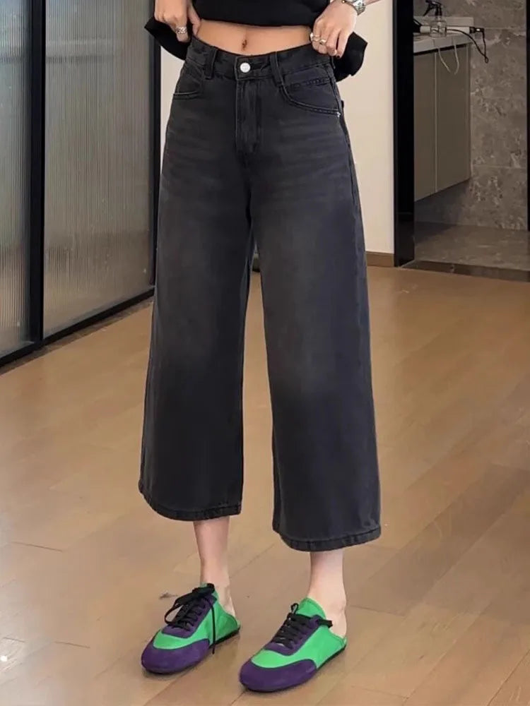 NEXT STREET Retro High-Waist Wide Leg Jeans