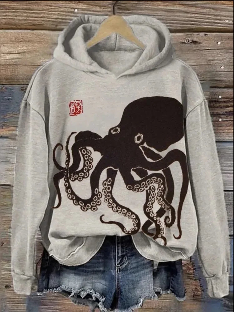 NEXT STREET Blue Ocean Tentacles Hoodie