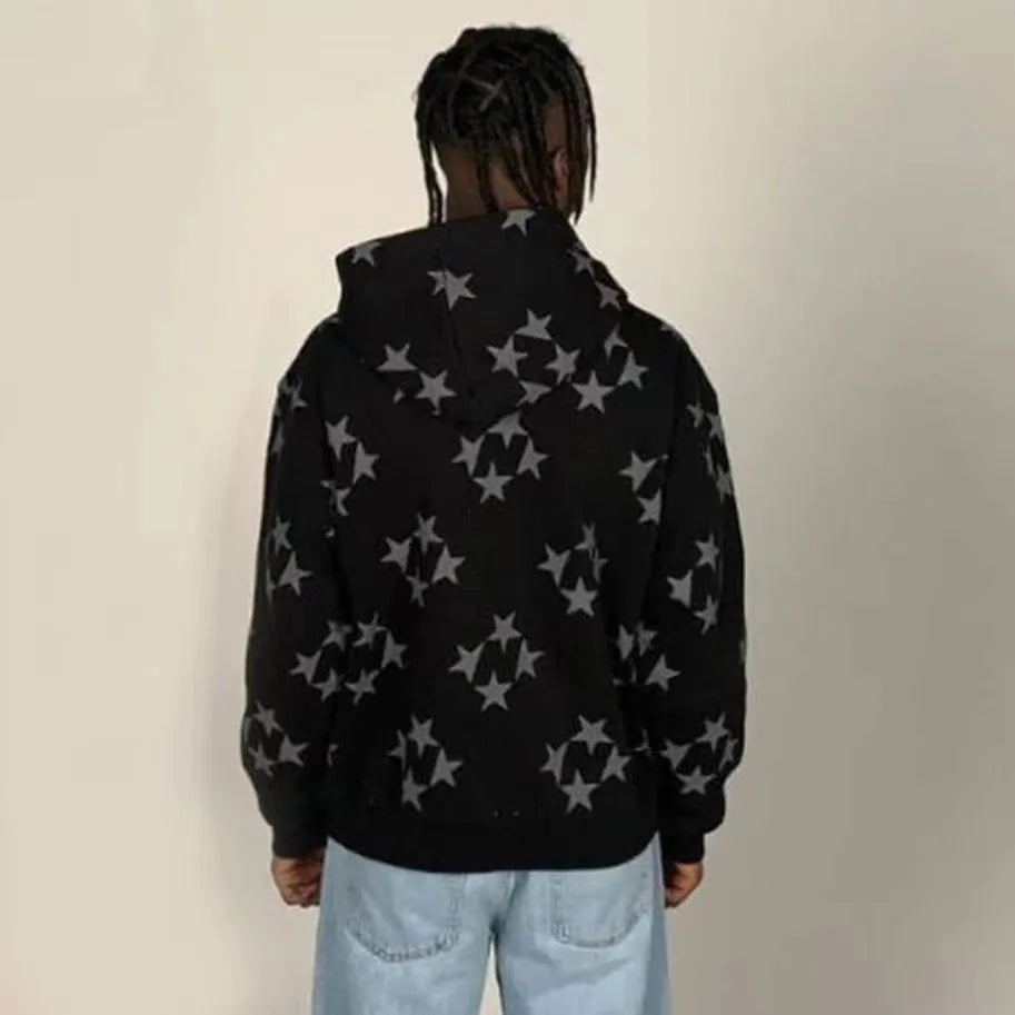 NEXT STREET Y2K Harajuku Star Zip Hoodie