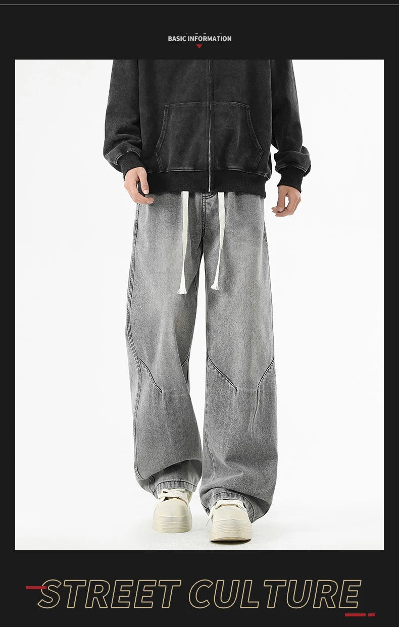 NEXT STREET Wide Leg Distressed Jeans